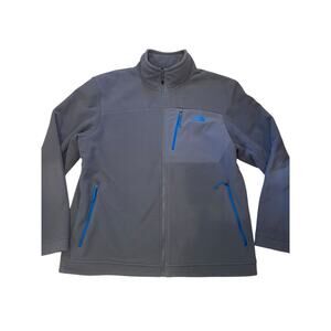 The North Face Men XL Chimborazo Heavy Fleece Jacket Grey w/ Royal Blue Accents